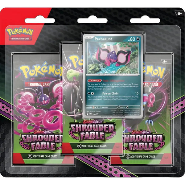 Pokémon TCG - Shrouded Fable 3 Pack Blister Pecharunt - Pokéreus