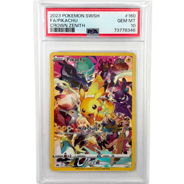 Pikachu #160 Crown Zenith PSA 10