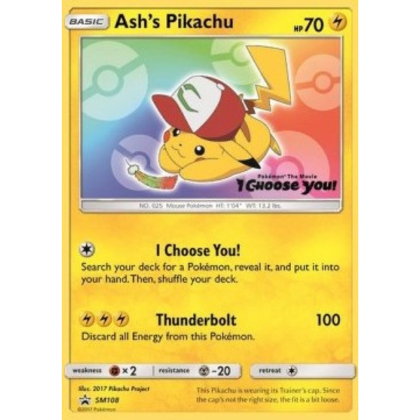 Pokémon TCG - Ash's Pikachu SM 108 Promo (sealed)