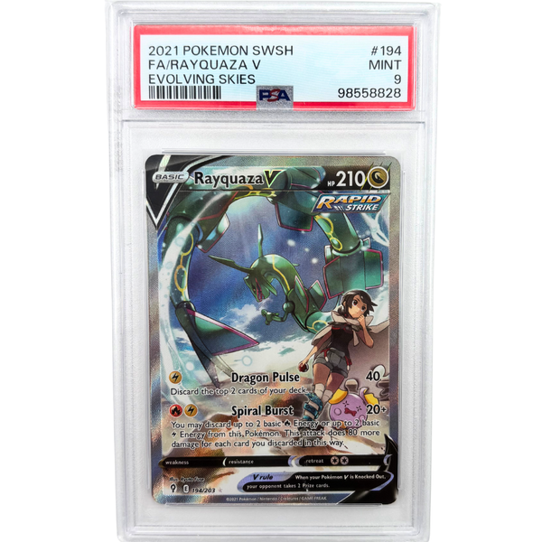 Rayquaza V #194 Evolving Skies PSA 9