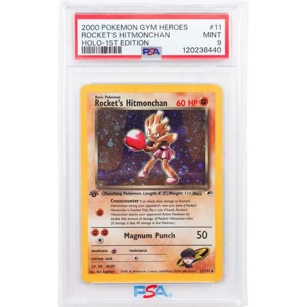 Rocket's Hitmonchan #11 Holo 1st Edition Engels PSA 9