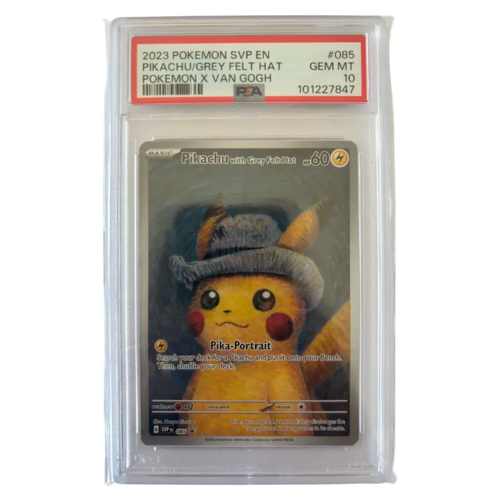 Pikachu Grey Felt Hat (Van Gogh) PSA 10
