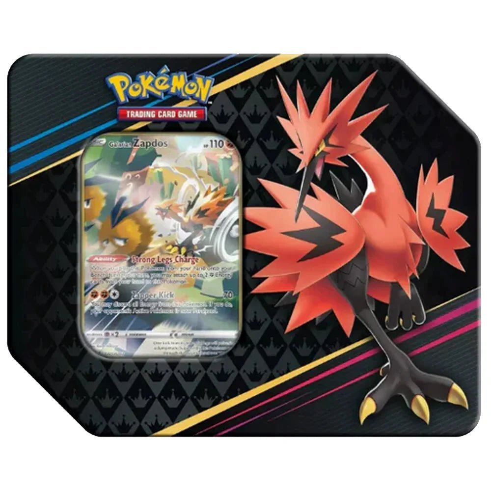 Pokémon TCG - Crown Zenith Galarian Zapdos USA Tin - TcgReus